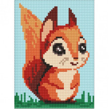 Алмазная мозаика без подрамника для детей "Волшебная белочка" AMM1031, 15х20 см