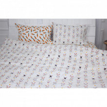 Постельное белье MirSon Бязь Ranforce Elite 17-0529 Bunnies white King Size (2200004706740) (333872)