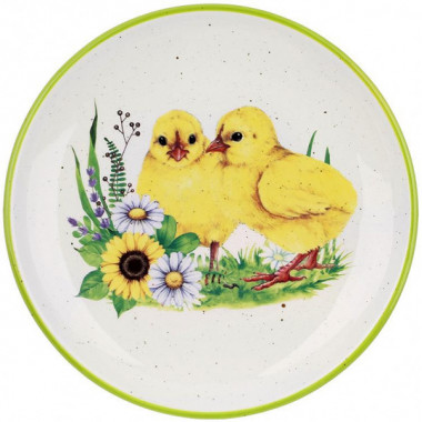 Тарілка сервірувальна "Happy Easter" Курчата Ø24см, керамічна (233282)