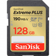 Карта памяти SanDisk 128GB SDXC class 10 UHS-I U3 4K Extreme Plus (SDSDXWA-128G-GNCIN) (341382)