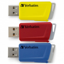 USB флеш накопитель Verbatim 3x16GB Store 'n' Click Red/Blue/Yellow USB 3.2 (49306) (240982)