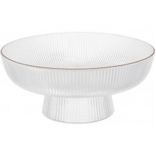 Фруктівниця скляна "Fleur" Ø26х11.5см прозорий із золотою облямівкою (245982)