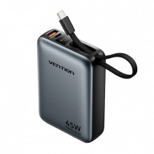 Батарея универсальная Vention 20000 mAh 45W Mini with Built-in USB-C Cable Gray (FHGH0) (345092)