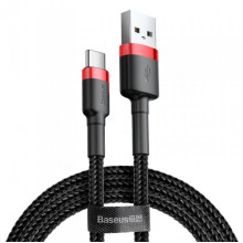 Кабель Baseus Cafule USB 2.0 to Type-C 3A 1M Черный/Красный (CATKLF-B91) (253192)