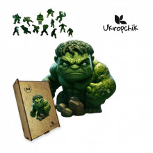 Пазл Ukropchik деревянный Супергерой Халк size - M в коробке с набором-рамкой (Hulk Superhero A4) (200392)