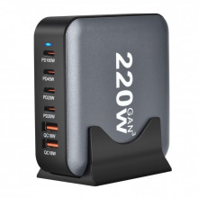 Зарядное устройство XoKo 1xUSB-С PD100W + 1xUSB-С PD45W + 2xUSB-С PD20W + 2xUSB QC18W 220W GaN (QC-220) (341392) Зарядное устройство XoKo 1xUSB-С PD100W + 1xUSB-С PD45W + 2xUSB-С PD20W + 2xUSB QC18W 220W GaN (QC-220) (341392)