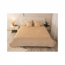 Покрывало Руно двустороннее декоративное Velour Beige ромб 220х240 см (330.55_Dark Grey ромб) (324592)