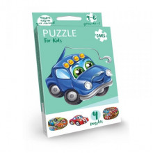 Детские развивающие пазлы "Puzzle For Kids" PFK-05-12, 2 картинки (Машинка синяя)