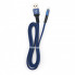 Дата кабель USB 2.0 AM to Micro 5P 1m flat nylon blue Vinga (VCPDCMFNB1B) (260692)