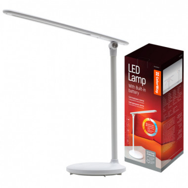 Настольная лампа ColorWay 4W with built-in battery 1800 mAh USB in/out 5V*1A, white (CW-DL02B-W) (194203)