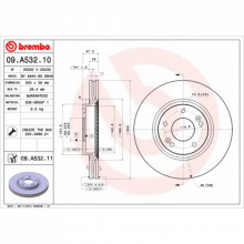 Тормозной диск Brembo 09.A532.11 (298403)