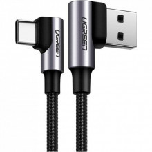 Дата кабель USB 2.0 AM to USB-C 3.0m 3A 90° corner US176 black Ugreen (70875) (324803)