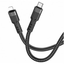 Кабель для телефона с быстрой зарядкой Type-C to Lightning Apple iPhone HOCO U110 120см 20W Черный (201903)
