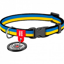 Ошейник для животных WAUDOG Nylon с QR паспортом "Colors of freedom" пластиковый фастекс XS (278-4020) (310903)