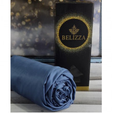 Сатинове простирадло на резинці 160х200см та 2 наволочки 50х70см, Belizza "Blue" (230013)