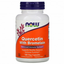 Травы Now Foods Кверцетин с Бромелайном, Quercetin with Bromelain, 120 веге (NOW-03070) (305213)