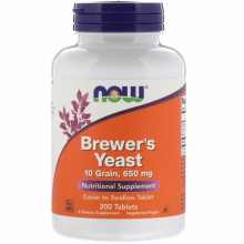 Травы Now Foods Пивные Дрожжи, Brewer's Yeast, Now Food, 200 таблеток (NOW-02410) (305813)