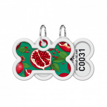 Адресник для животных WAUDOG Smart ID с QR паспортом "Гранаты", кость 40х28 мм (231-4052) (310913)