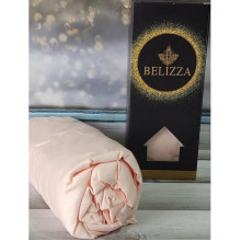 Сатинове простирадло на резинці 180х200см та 2 наволочки 50х70см, Belizza "Silk Peach" (230023)