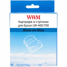 Лента для принтера этикеток WWM для Epson LW-400/700 6mm х 8m Black-on-Blue (WWM-SC6B) (287023)
