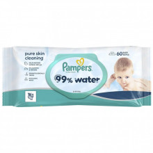 Детские влажные салфетки Pampers 99 Water, 60 шт (8006530116558) (346423)