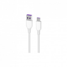 Дата кабель USB 2.0 AM to USB-C 1.0m Glow white 2E (2E-CCAC-WH) (321623)
