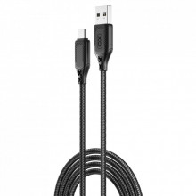 Дата кабель USB 2.0 AM to Micro 5P 1.0m braided black XO (NB235_M_Black) (323723)