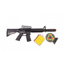 Игрушечный автомат с мягкими пулями M16 PF Golden Gun 910GG Черный