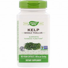 Травы Nature's Way Ламинария, Kelp, 600 мг, 180 капсул (NWY-14508) (302923)