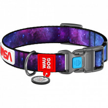 Ошейник для животных WAUDOG Nylon с QR паспортом "NASA21" пластиковый фастекс L (4503-0148) (310923)