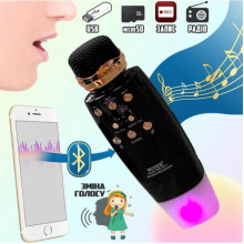 Караоке микрофон + беспроводная портативная колонка 2 в 1 Bluetooth Wster WS-2011 Черный (188533)