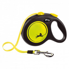 Поводок для собак Flexi New Neon L лента 5 м (черный) (4000498031711) (310633)