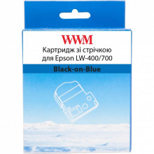 Лента для принтера этикеток WWM для Epson LW-400/700 9mm х 8m Black-on-Blue (WWM-SC9B) (287043)
