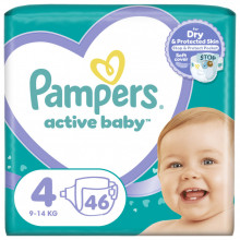 Подгузники Pampers Active Baby Maxi Размер 4 (9-14 кг) 46 шт (8001090949097) (346043)