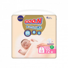 Подгузники GOO.N Premium Soft Newborn до 5 кг SS на липучках 72 шт (863222) (209243)