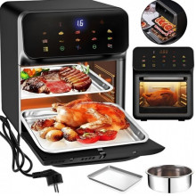 Аэрогриль электрический Silver Crest 15 л 3000 Вт, мультипечь с сенсорным управлением, черная