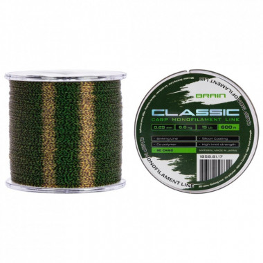Леска Brain Classic Carp Line 3D (camo) 600m 0.25mm 15lb 6.6kg (1858.81.17) (278543)
