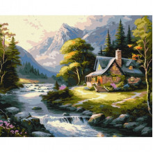 Картина по номерам "Домик в горах" ©art_selena_ua KHO6329 40х50 см Идейка