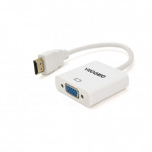 Переходник HDMI M to VGA F 0.25m white VEGGIEG (YT-C-H-V1W) (319843)