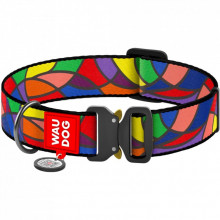 Ошейник для животных WAUDOG Nylon с QR паспортом "Витраж" металлическая пряжка-фастекс XXL (4535-0051) (310943)