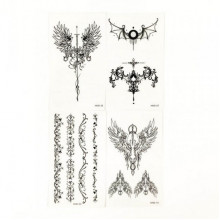 Набор временных тату «Готика» black-tattoo-mini-set-gotic из 4 черных по 9,5 х 5,5 см