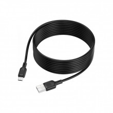 Дата кабель USB 2.0 AM to Micro 5P 3.0m Lenny silicone BX113 black BOROFONE (6941991115547) (342153)