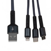 Кабель (шнур) LP 3 в 1 USB 3.0 to Type-C/Lightning/Micro-USB 1м (C20CM) (252453)