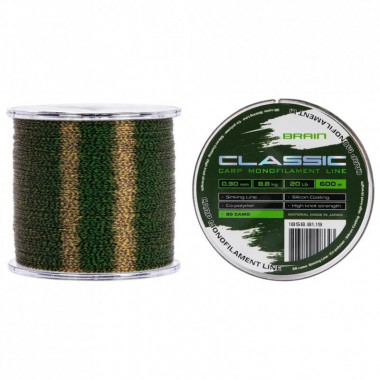 Леска Brain Classic Carp Line 3D (camo) 600m 0.30mm 20lb 8.8kg (1858.81.19) (278653)