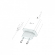 Зарядное устройство HOCO C104A USB-C PD20W + cable USB-C to Lightning white (6931474782908) (322653)
