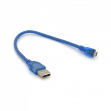 Дата кабель USB 2.0 AM to Micro 5P 0.3m blue Voltronic (YT-AM/Mc-0.3B/05425) (323653)