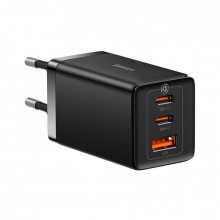 Зарядное устройство Baseus 2xUSB-C 65W + 1xUSB GaN + cable USB-C to USB-C 100W 1.0m black (CCGP120201) (323063)
