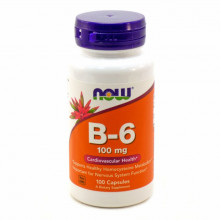 Витамин Now Foods Витамин В6 (Пиридоксин), Vitamin B6, 100 мг, 100 капсул (NF0456) (257563)