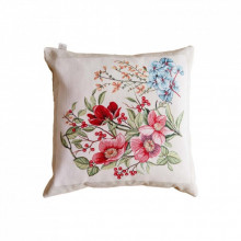 Подушка Прованс гобеленовая декоративная Цветы в рамке 45х45 см (034203) (328563)