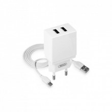 Зарядное устройство XO L75 2USB/2.4A + MicroUSB White (XO-L75-M) (321763)